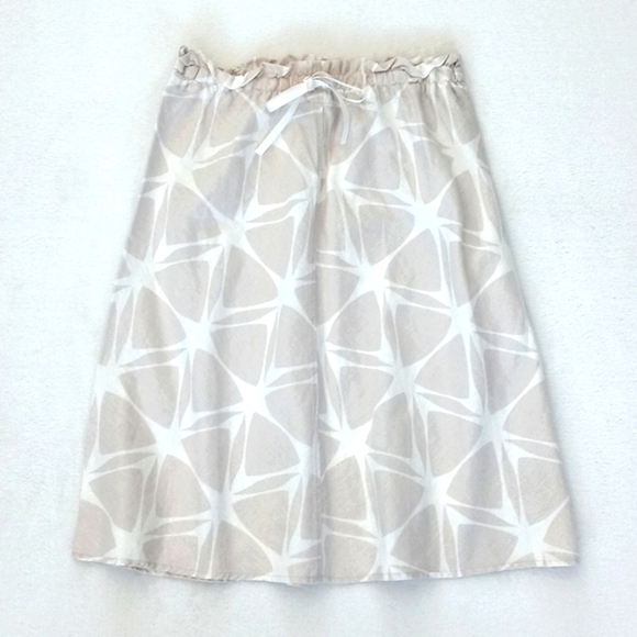 Gorgeous Sandstone / Beige Linen Blend Skirt Abstract 60s Design 8 - Picture 10 of 12